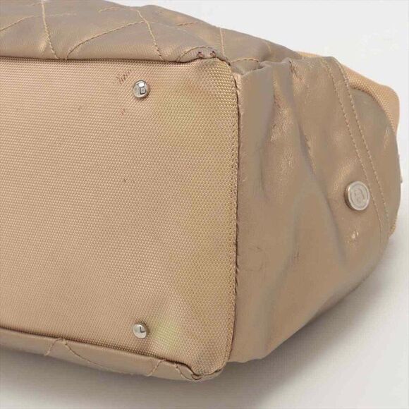 Chanel Paris Biarritz Coated Canvas One Shoulder Bag Gold - Picture 3 of 12